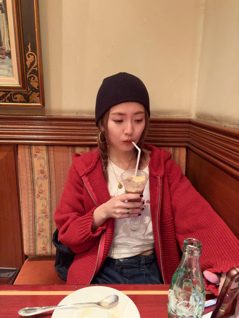 ダブルZIPフーディーニット